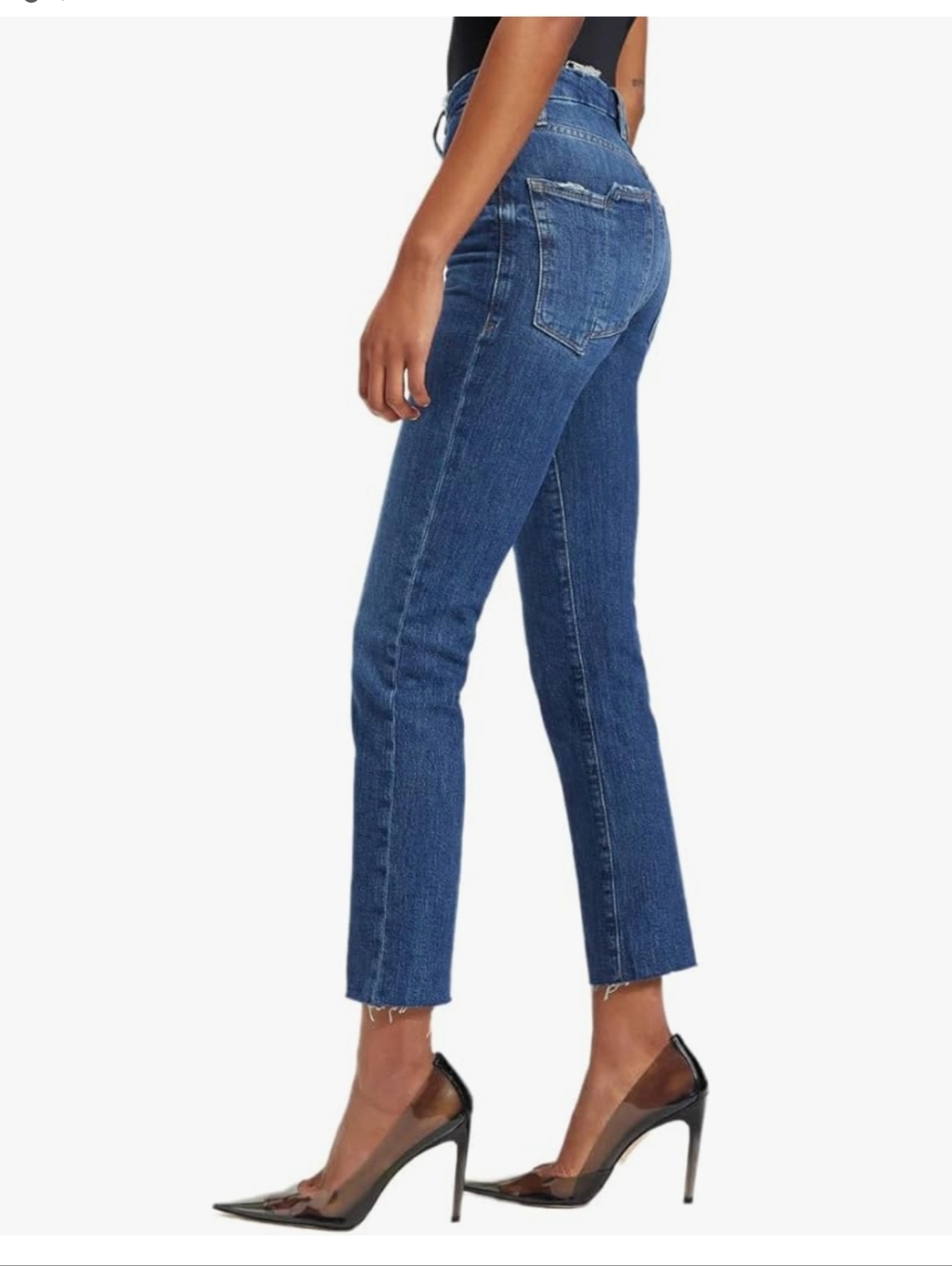 Good American Good Leg Straight Split Pocket Jeans in Dark Blue size 6 (28)